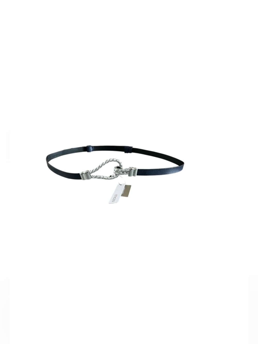 Chico's NEW Rope Hook Leather Belt In Navy Blue Size S/M